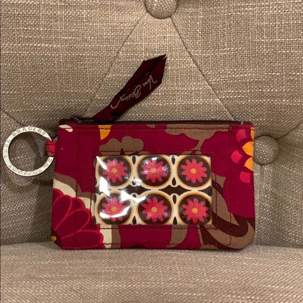 Vera Bradley pink/orange keychain wallet